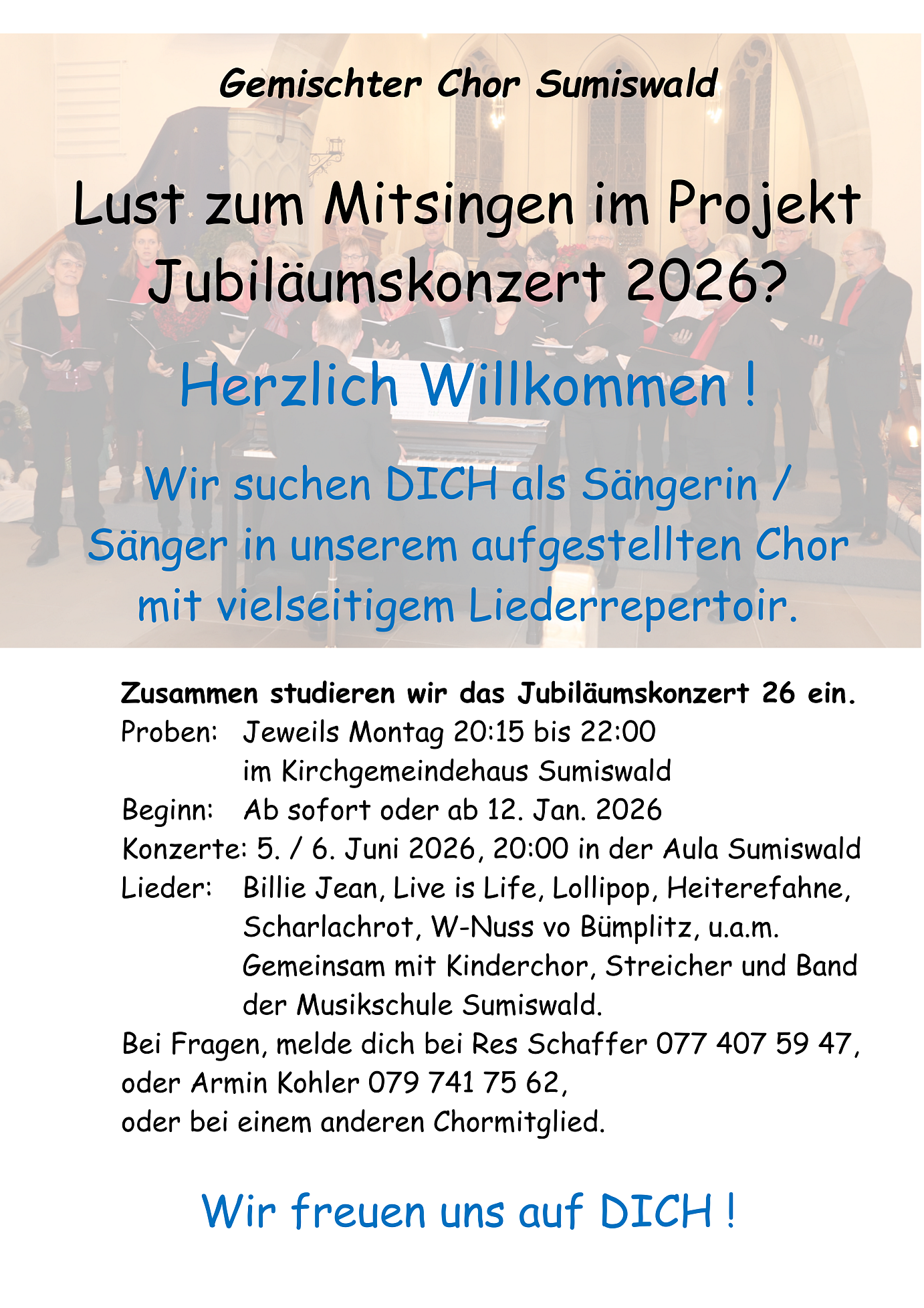 flyer gesang gesucht bild